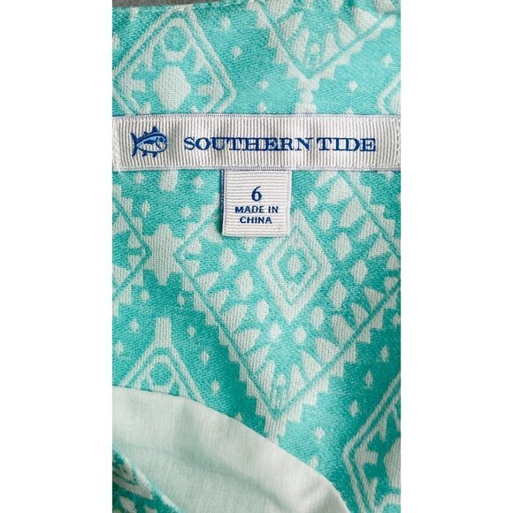 Southern Tide Paislee Ikat Jacquard Shift Dress Size 6 - Bermuda Teal - Picture 12 of 14